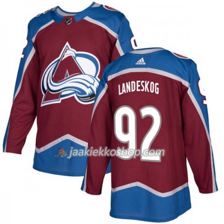 Miehille NHL Colorado Avalanche Pelipaita Gabriel Landeskog 92 Adidas 2017-2018 Burgundy Punainen Authentic